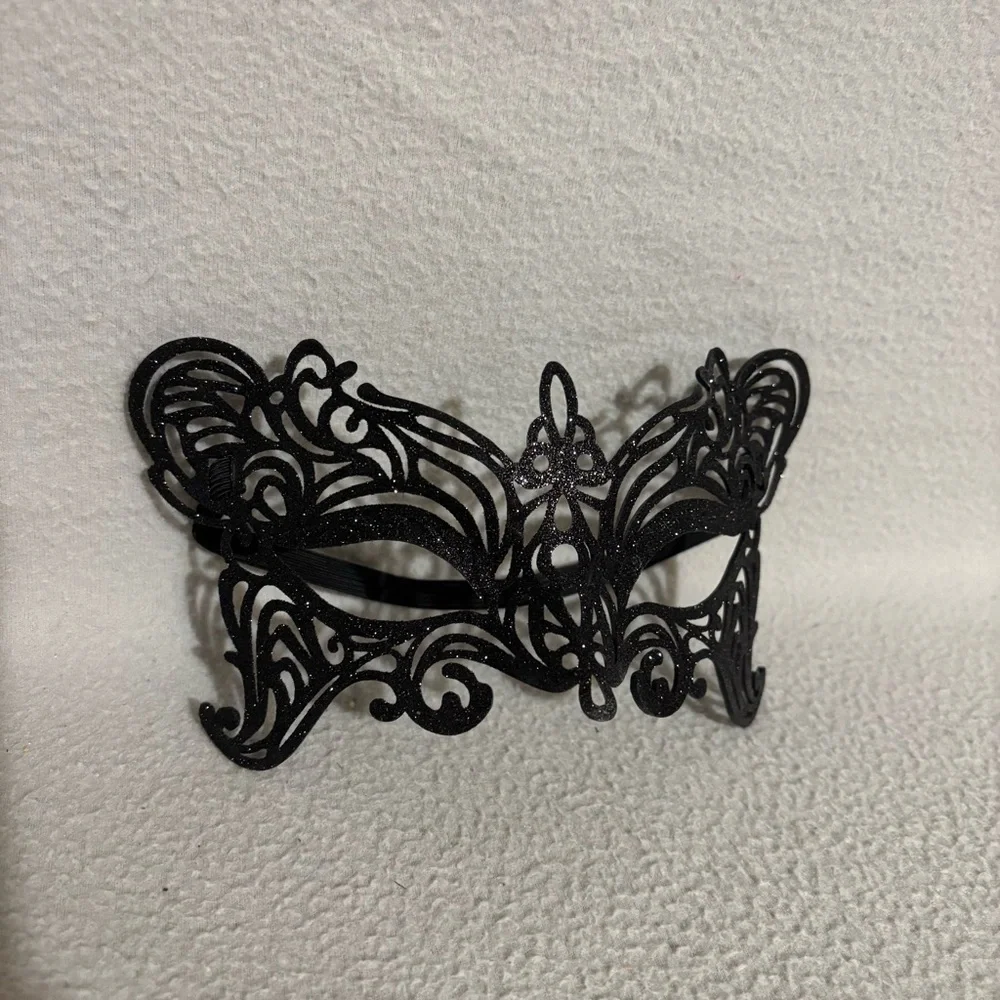 Purple and Black Glittered Masquerade Masks